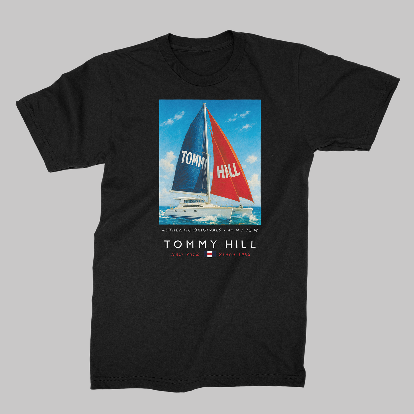 Playera Tommy Hill TH 09 Velero Negra