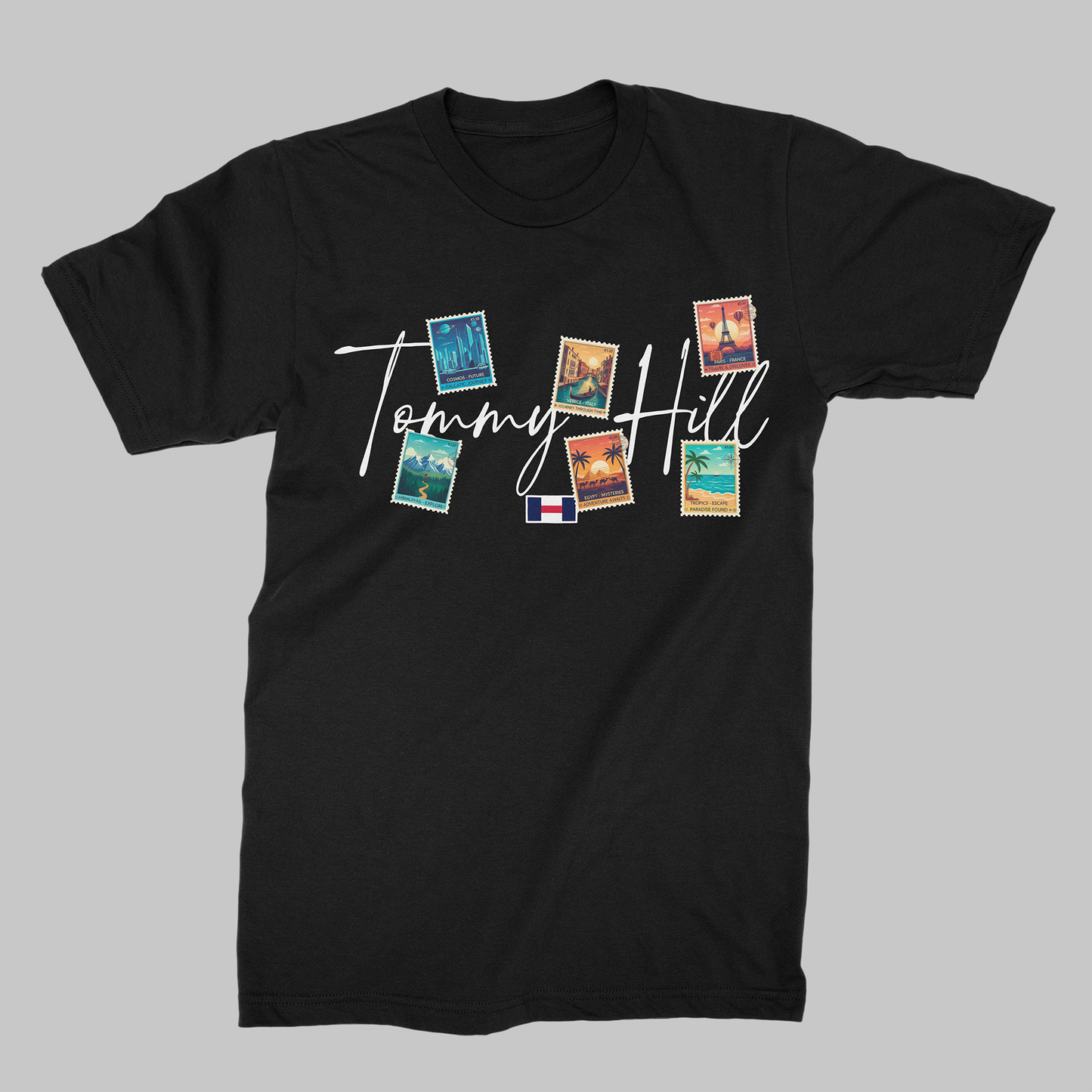 Playera Tommy Hill TH 39 Sellos Negra