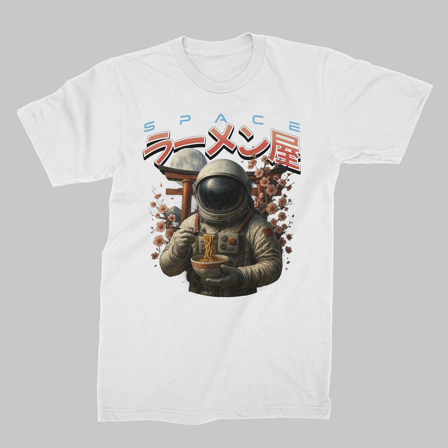 STDW SPACE RAMEN Oversize T‑Shirt White