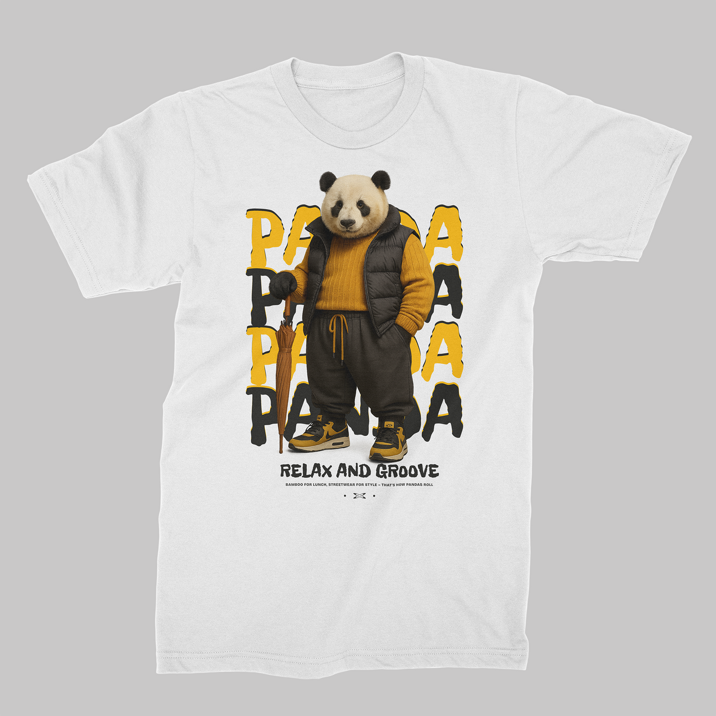 STDW PANDA – Relax & Groove Oversize T‑Shirt White