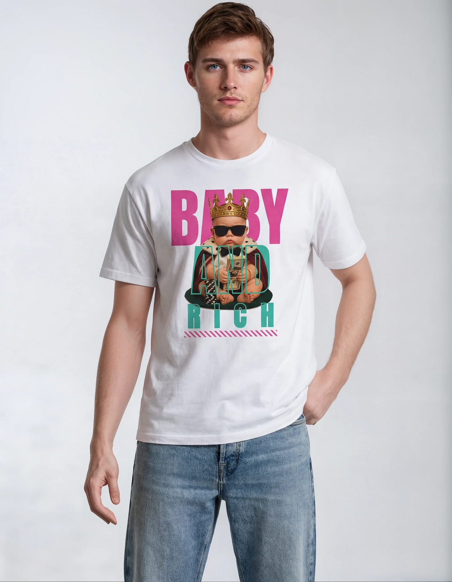 STDW BABY AND RICH Oversize T‑Shirt White