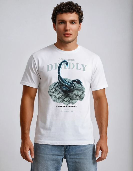 STDW DEADLY – Scorpion Oversize T‑Shirt White