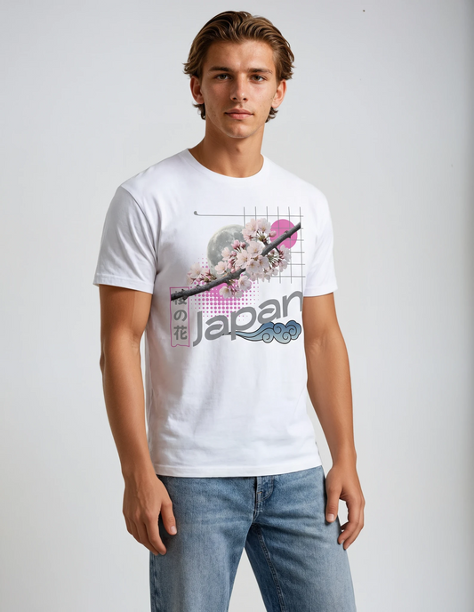 STDW JAPAN – Sakura Oversize T‑Shirt White