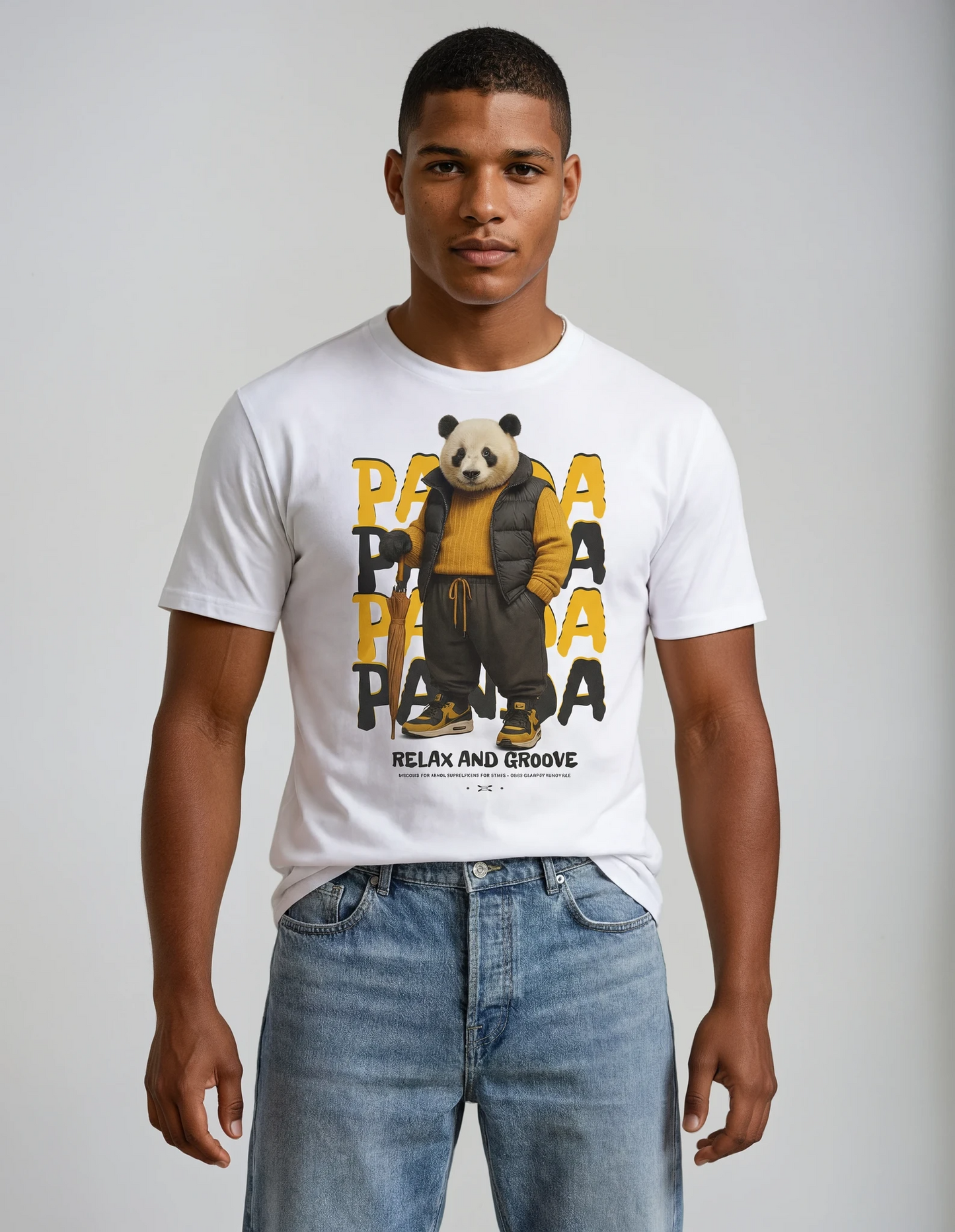 STDW PANDA – Relax & Groove Oversize T‑Shirt White