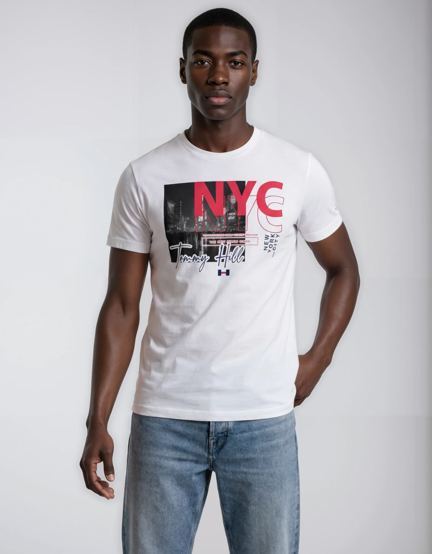 Playera Tommy Hill TH 24 NYC Blanca