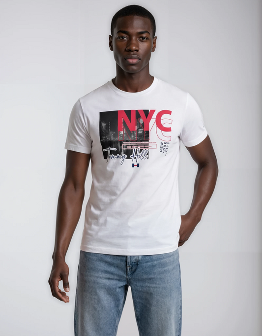 Playera Tommy Hill TH 24 NYC Blanca