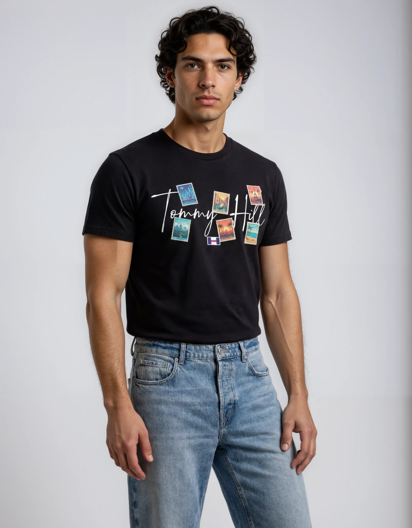 Playera Tommy Hill TH 39 Sellos Negra