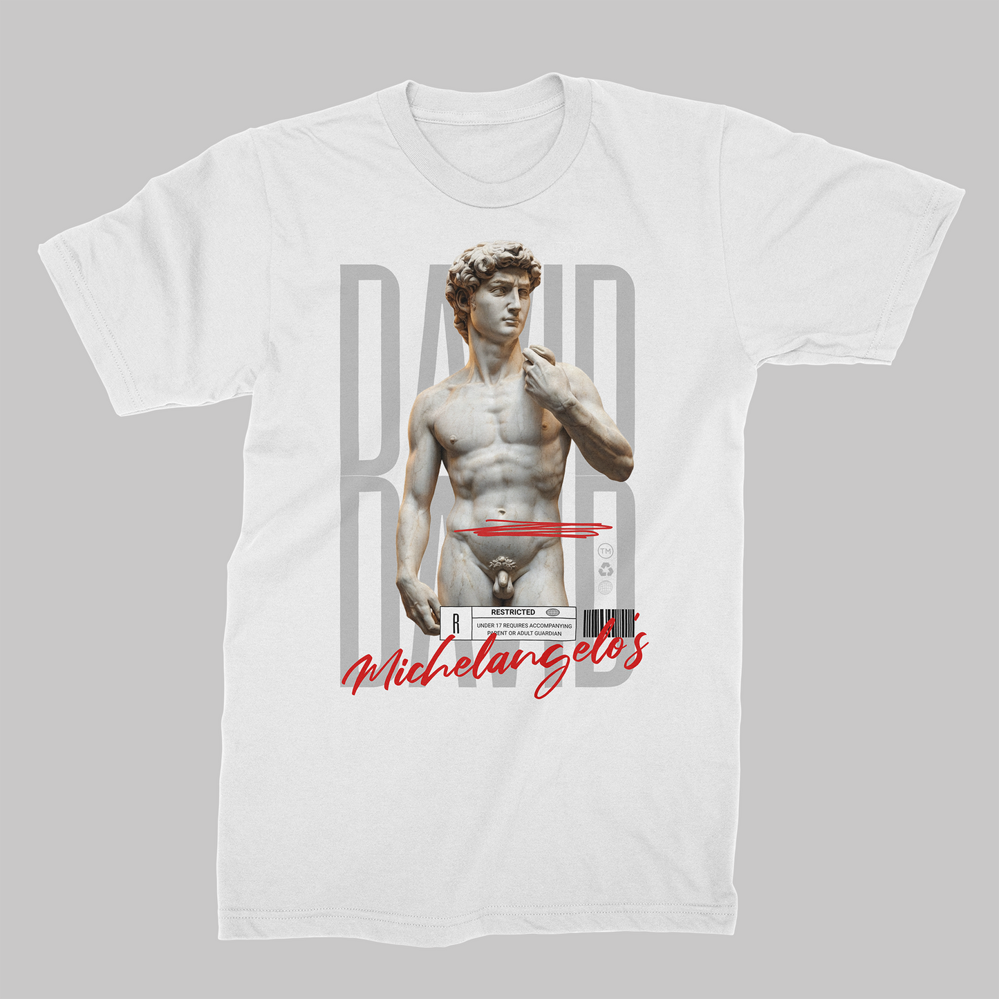 STDW DAVID – Michelangelo Oversize T‑Shirt White