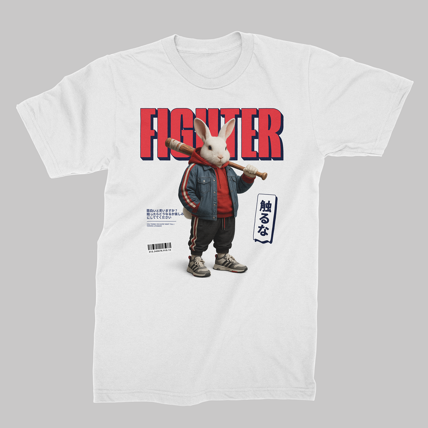 STDW FIGHTER – Rabbit Oversize T‑Shirt White