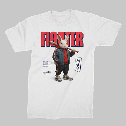 STDW FIGHTER – Rabbit Oversize T‑Shirt White