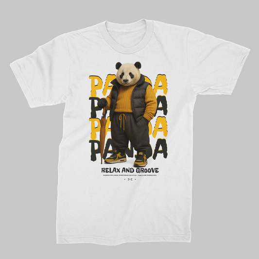STDW PANDA – Relax & Groove Oversize T‑Shirt White